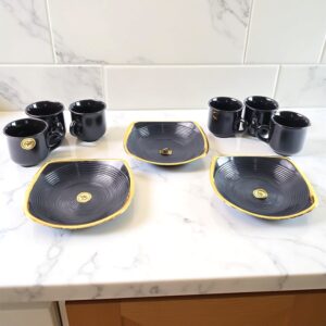 Sweet Buzz 9-Piece Seashell Ceramic Cup Set – Ideal for Home & Gifts