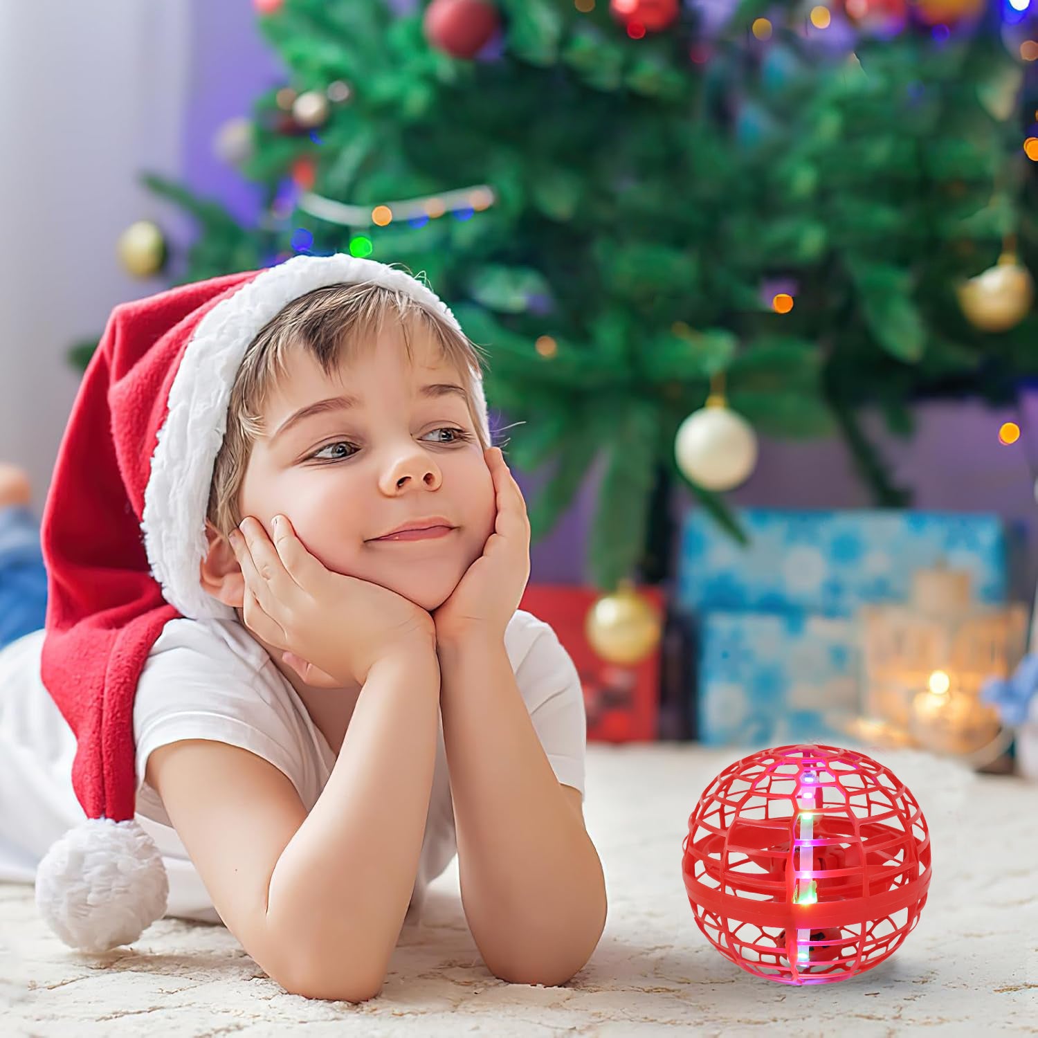 Flying Ball Toys, USB Rechargeable Built-in RGB Lights 360°Rotating Magic Controller - Image 6