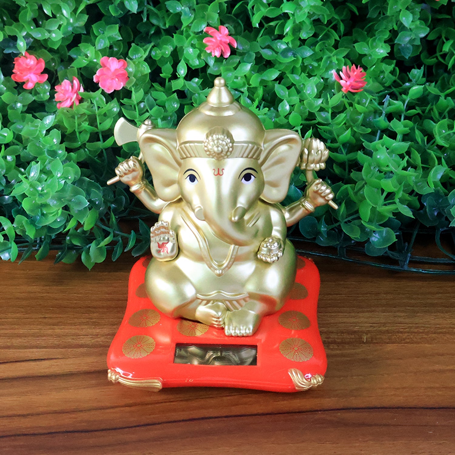 Decorative Religious Large Lord Ganesha Idol with Solar-Powered Base (1 Pc) - Image 4