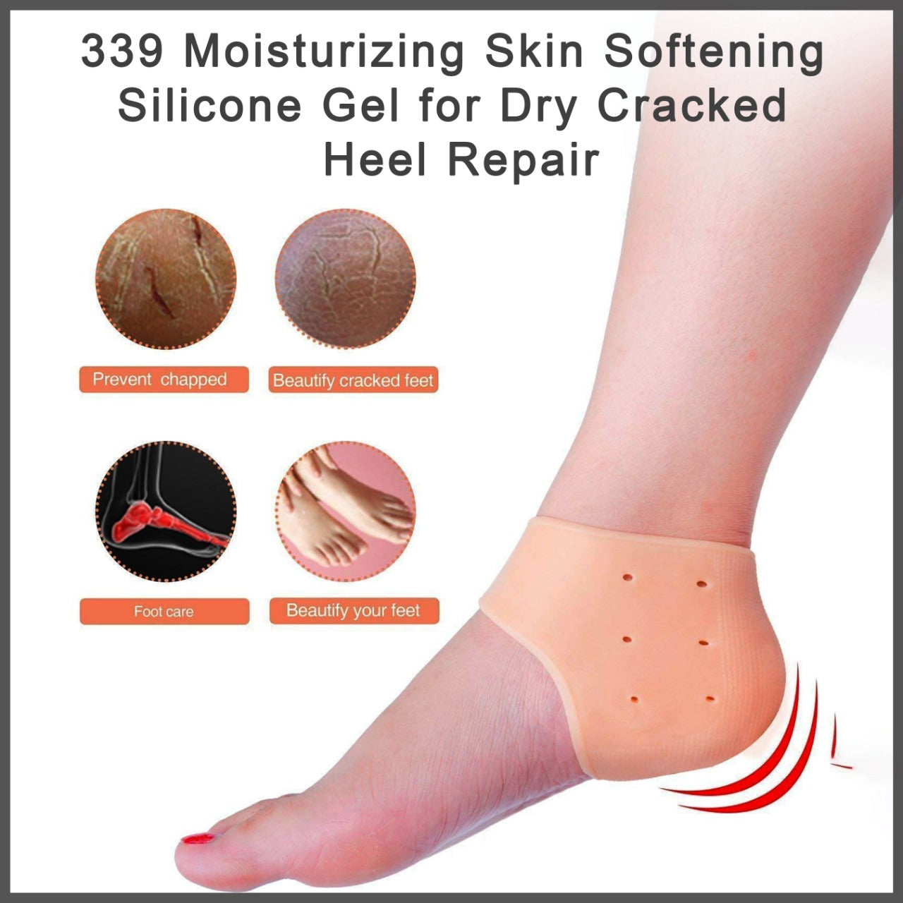 Moisturizing Skin Softening Silicone Gel for Dry Cracked Heel Repair (Multicolour) - Image 6