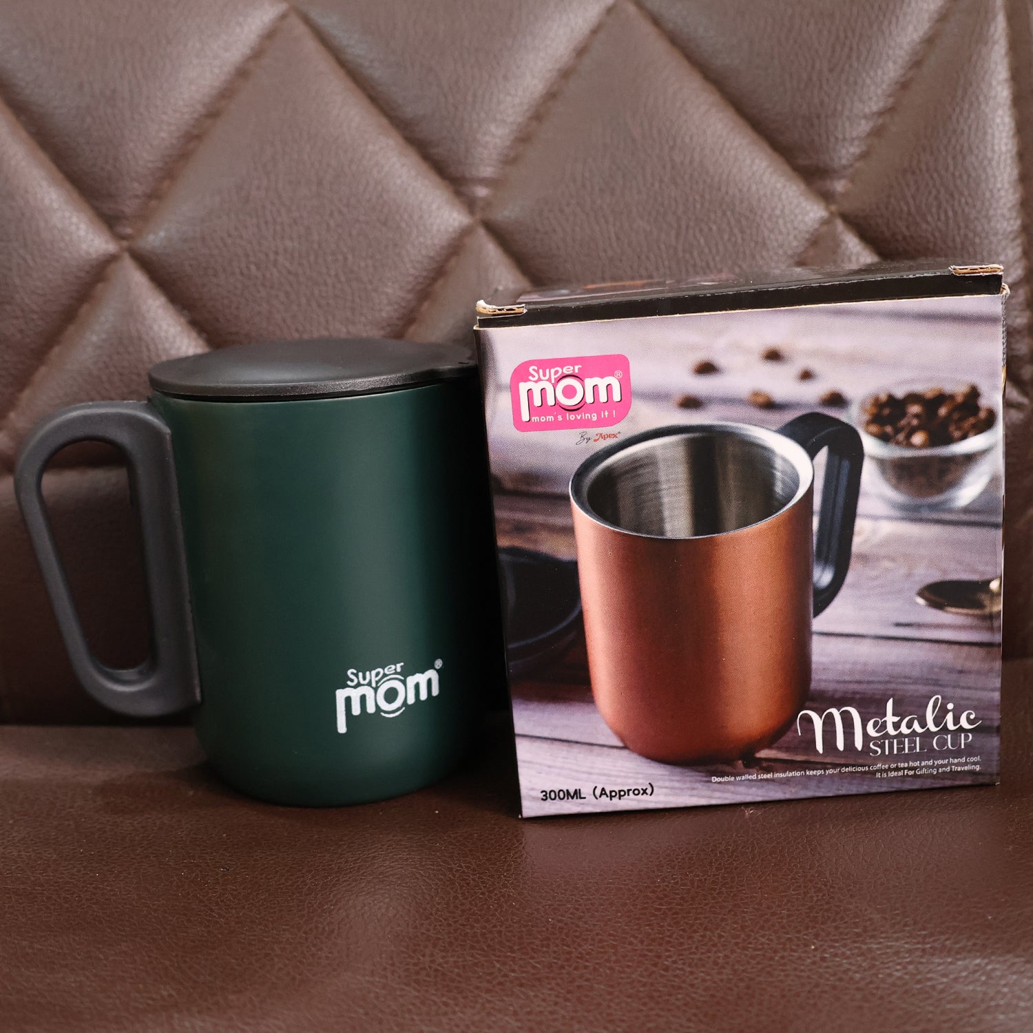 Supermom Metallic Stainless Steel Insulated Mug with Lid Approx 300Ml (1 Pc) - Image 9