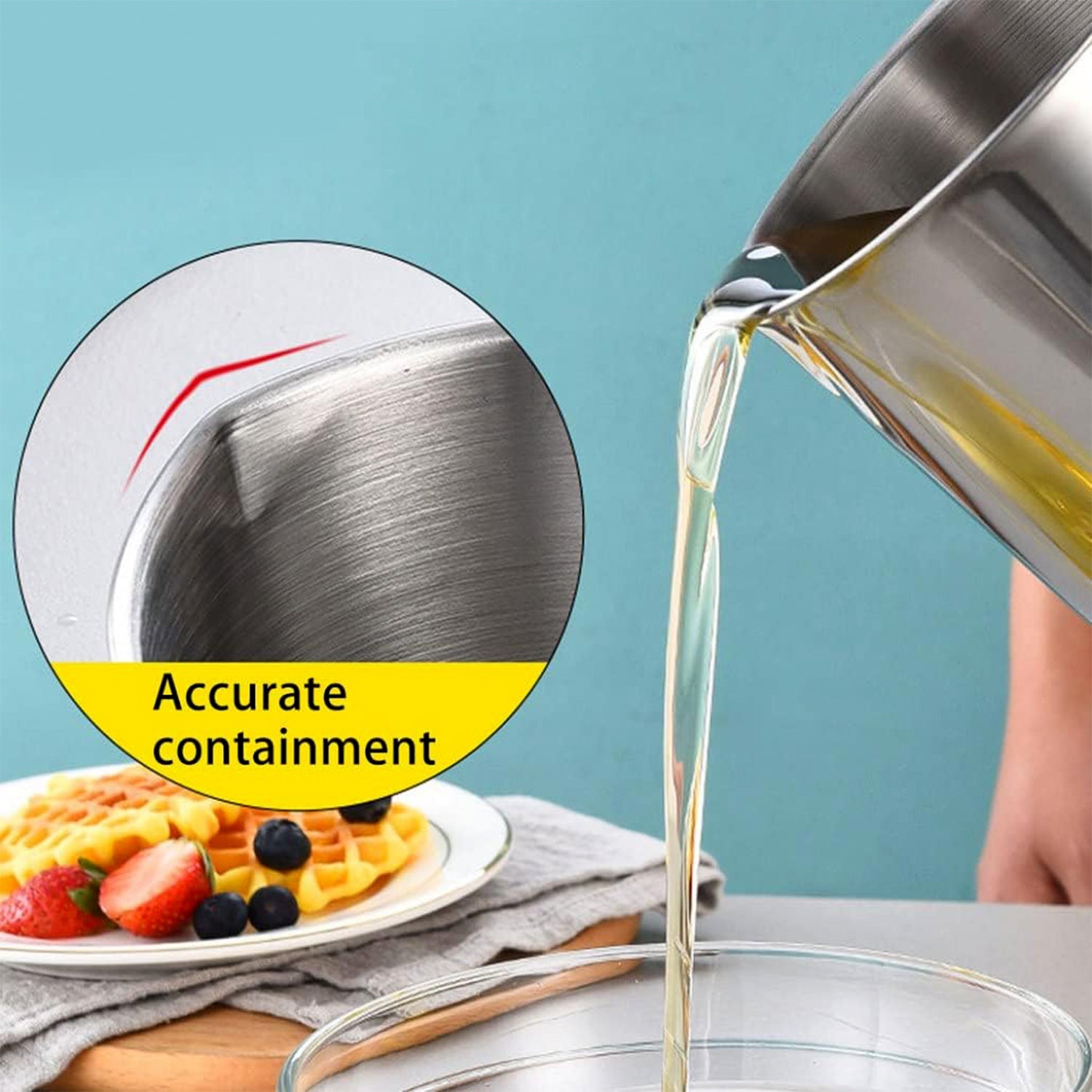 Stainless Steel Oil Strainer Pot with Lid and Filter Mesh (1 Set) - Image 9