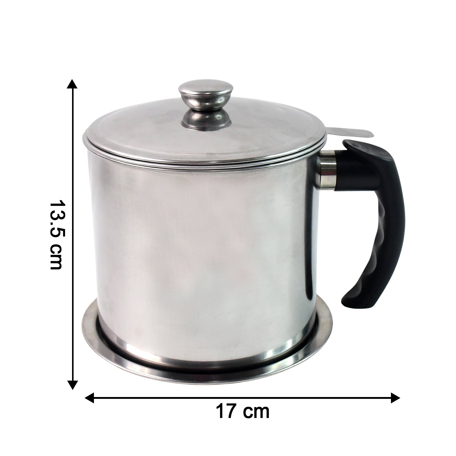Stainless Steel Oil Strainer Pot with Lid and Filter Mesh (1 Set) - Image 7