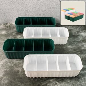 5 Compartments Socks / Handkerchief / Underwear Storage Box Socks Drawer Closet Organizer Storage Boxes (pack of 4)