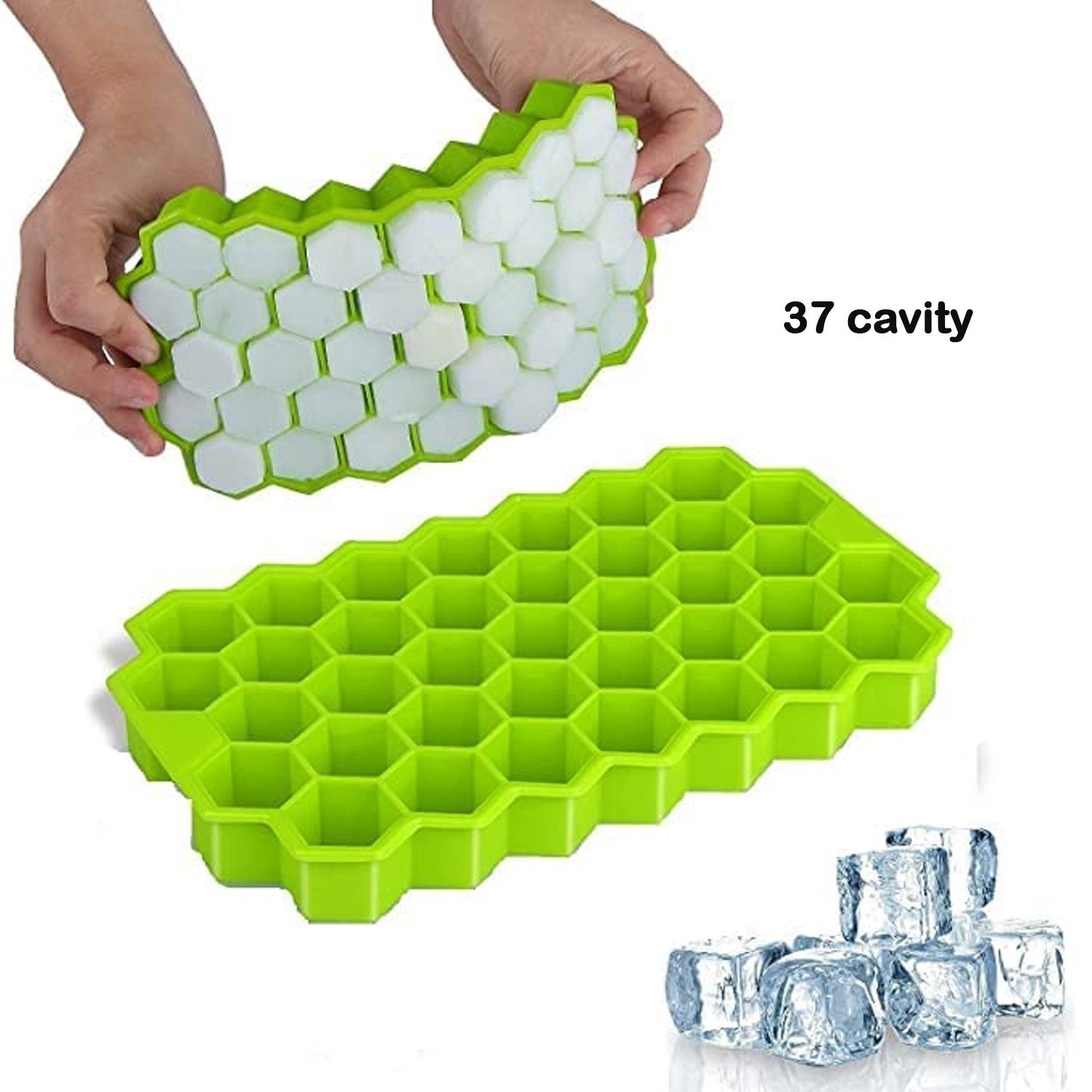 Flexible Silicone Ice Cube Tray, 37 Small Cubes , Fridge Use - Image 6