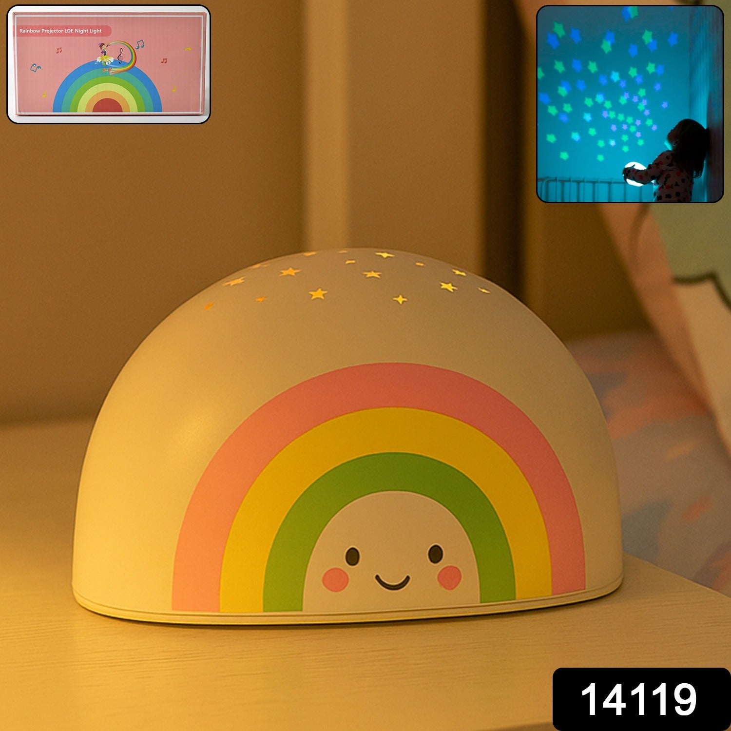 Rainbow projector LED Night Light for Kids (1 Pc (Music is not playing) - Image 2