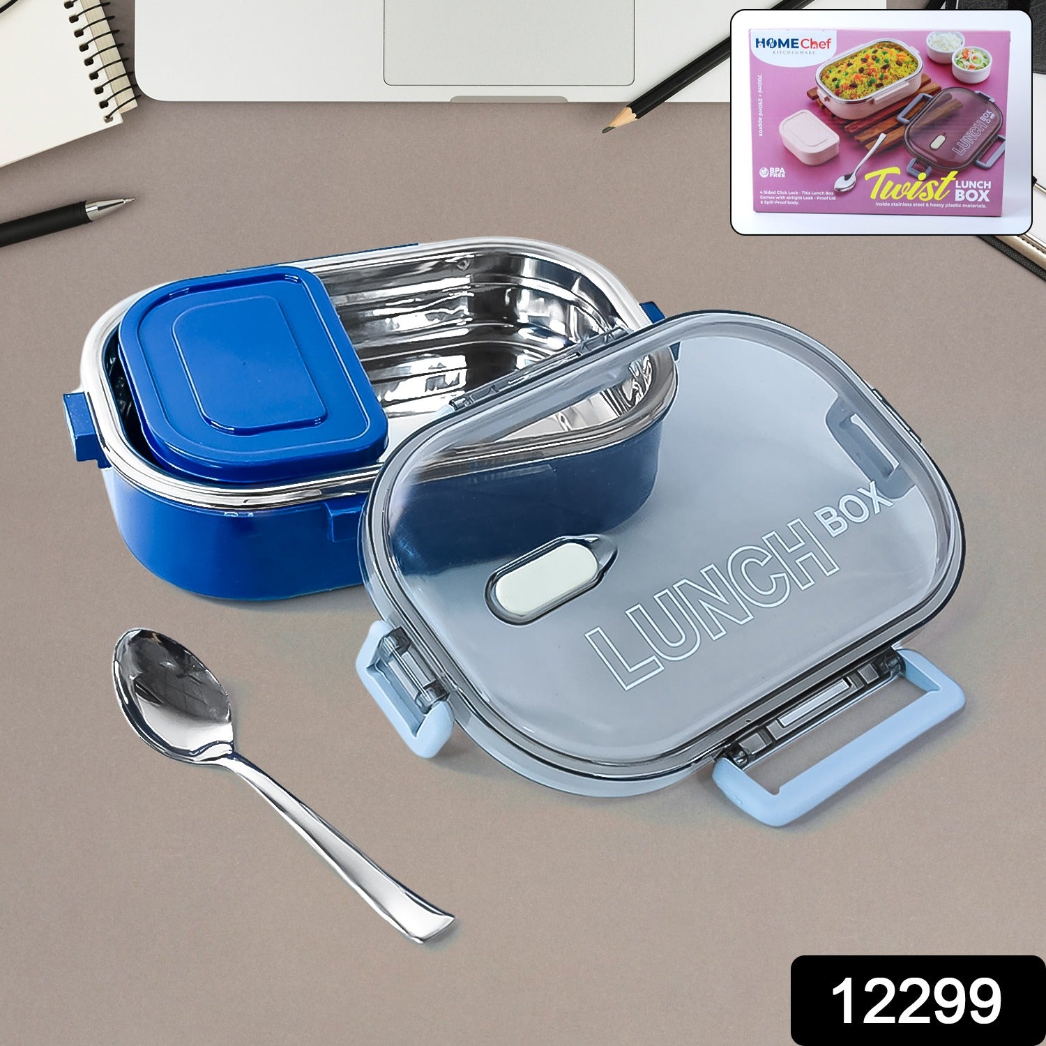 Home Chef Premium Airtight Steel Lunch Box - Image 2