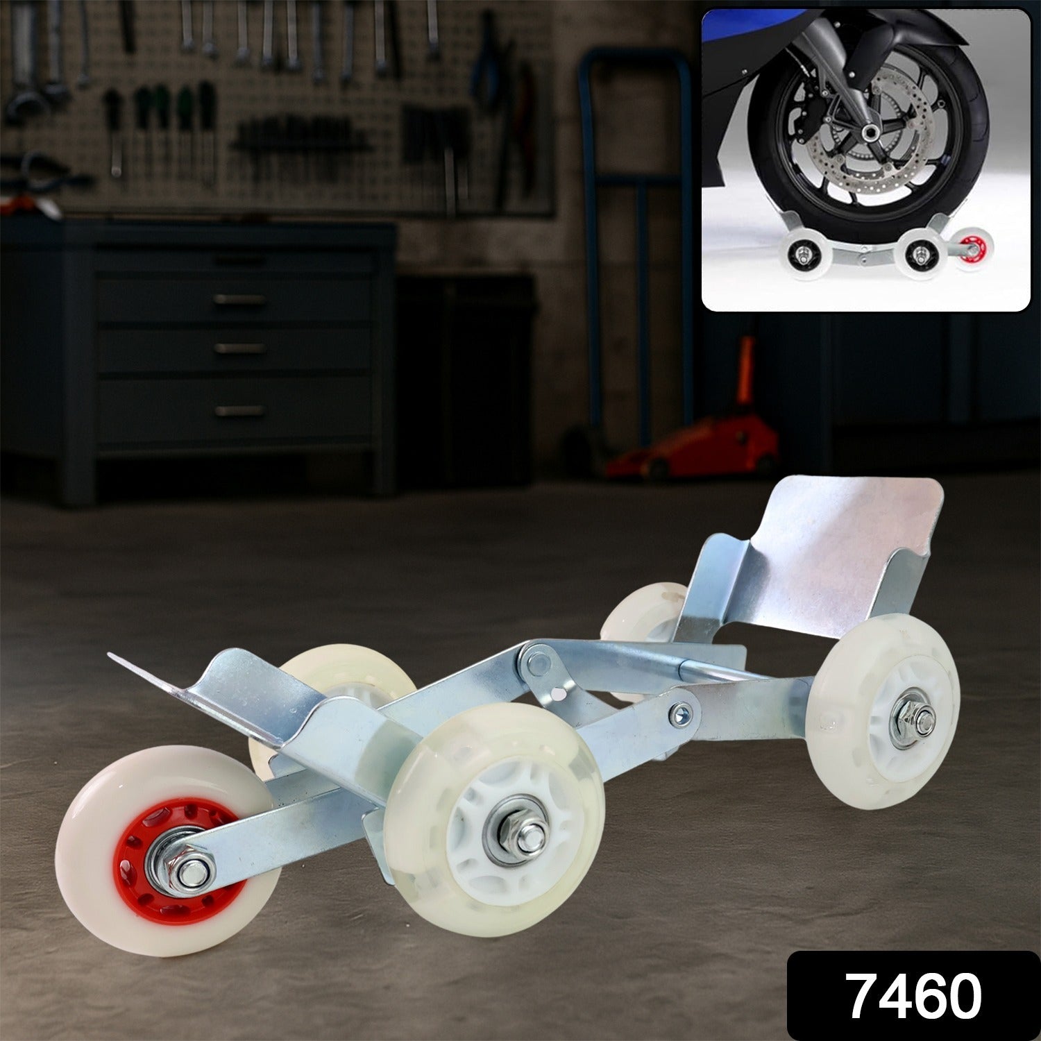 Heavy-Duty Motorcycle Front Wheel Parking Roller Stand (1 Pc) - Image 2