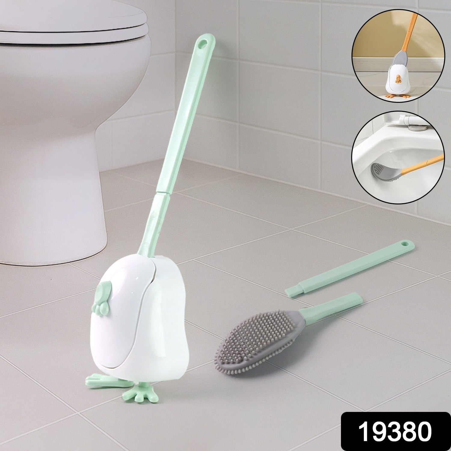 Flexible Silicone Toilet Cleaning Brush Set - Image 2
