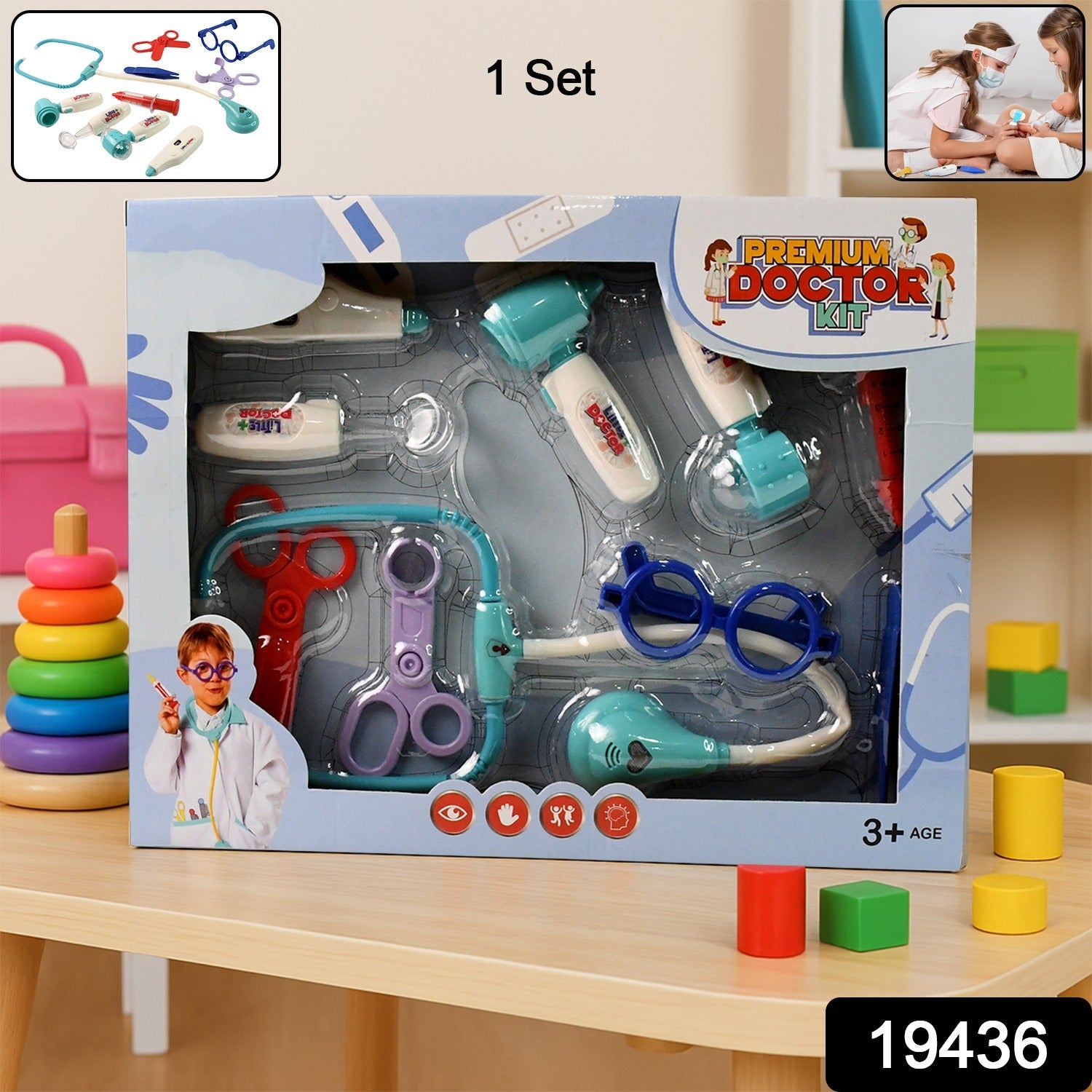 Aditi Premium Doctor Kit Medical Role Play Toy Set for Kids (10 Pc) - Image 2