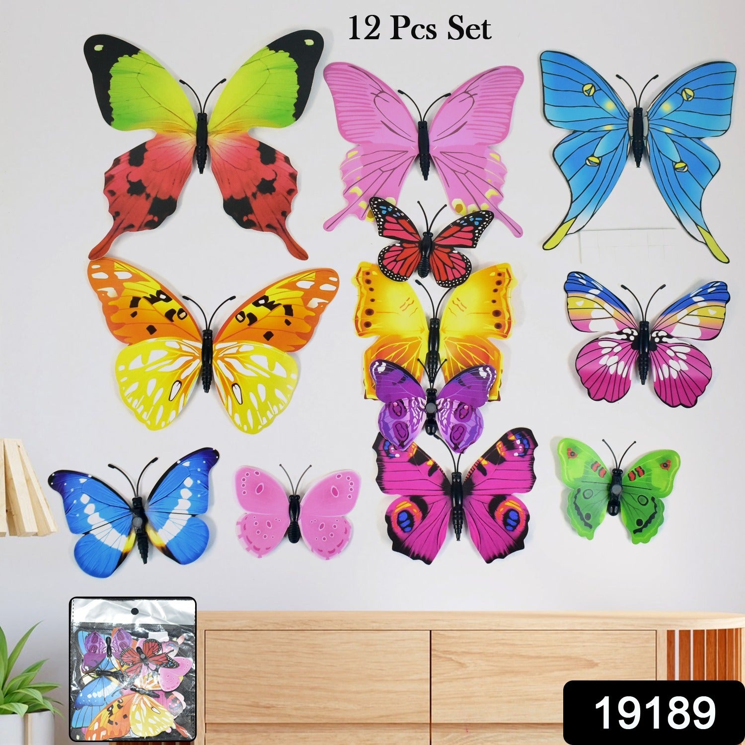 Decorative Colorful Butterfly Wall Stickers (12 Pc / Set) - Image 2