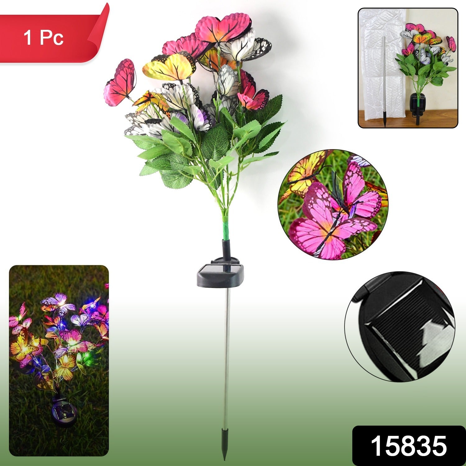 Solar-Powered LED Butterfly Garden Flower Light - Image 2