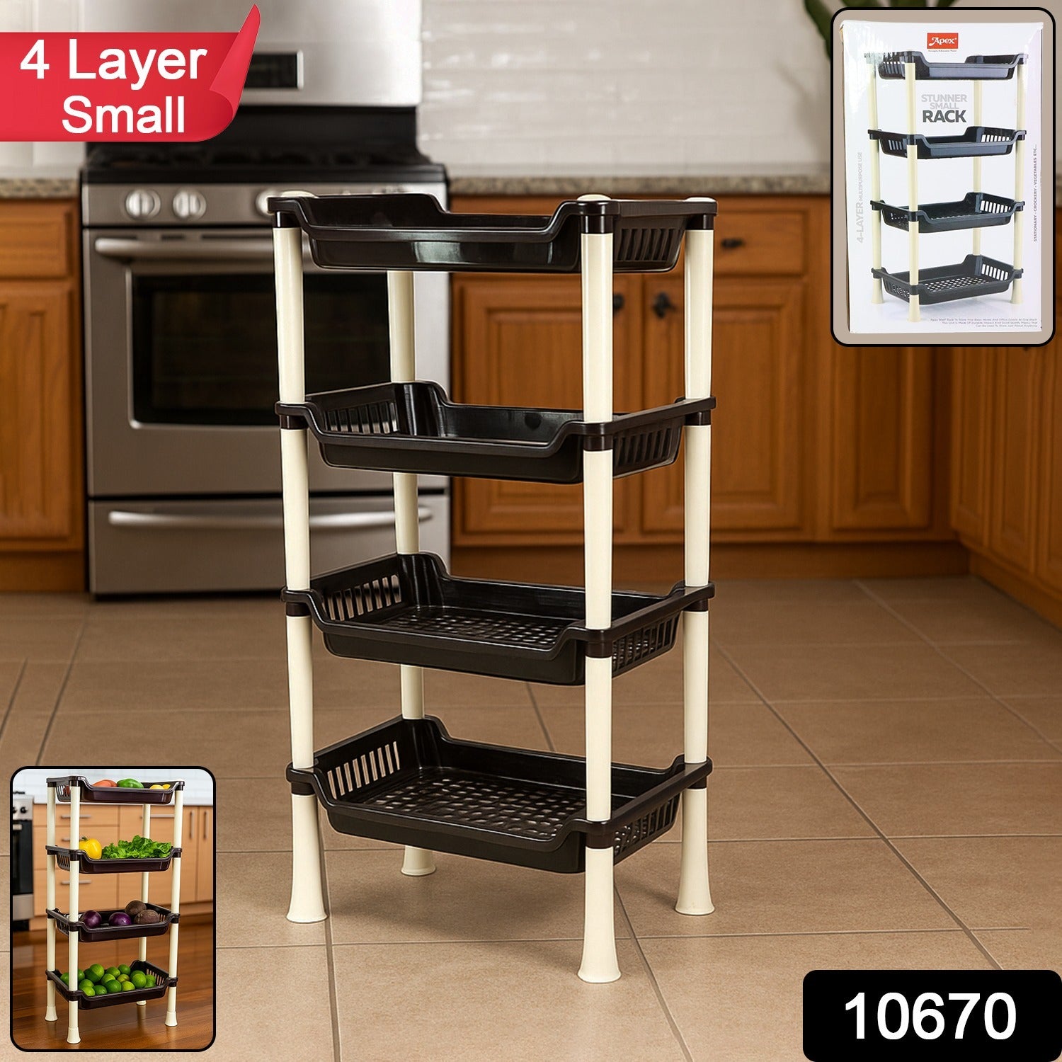 Apex 4-Layer Small Multipurpose Plastic Storage Rack - Image 2