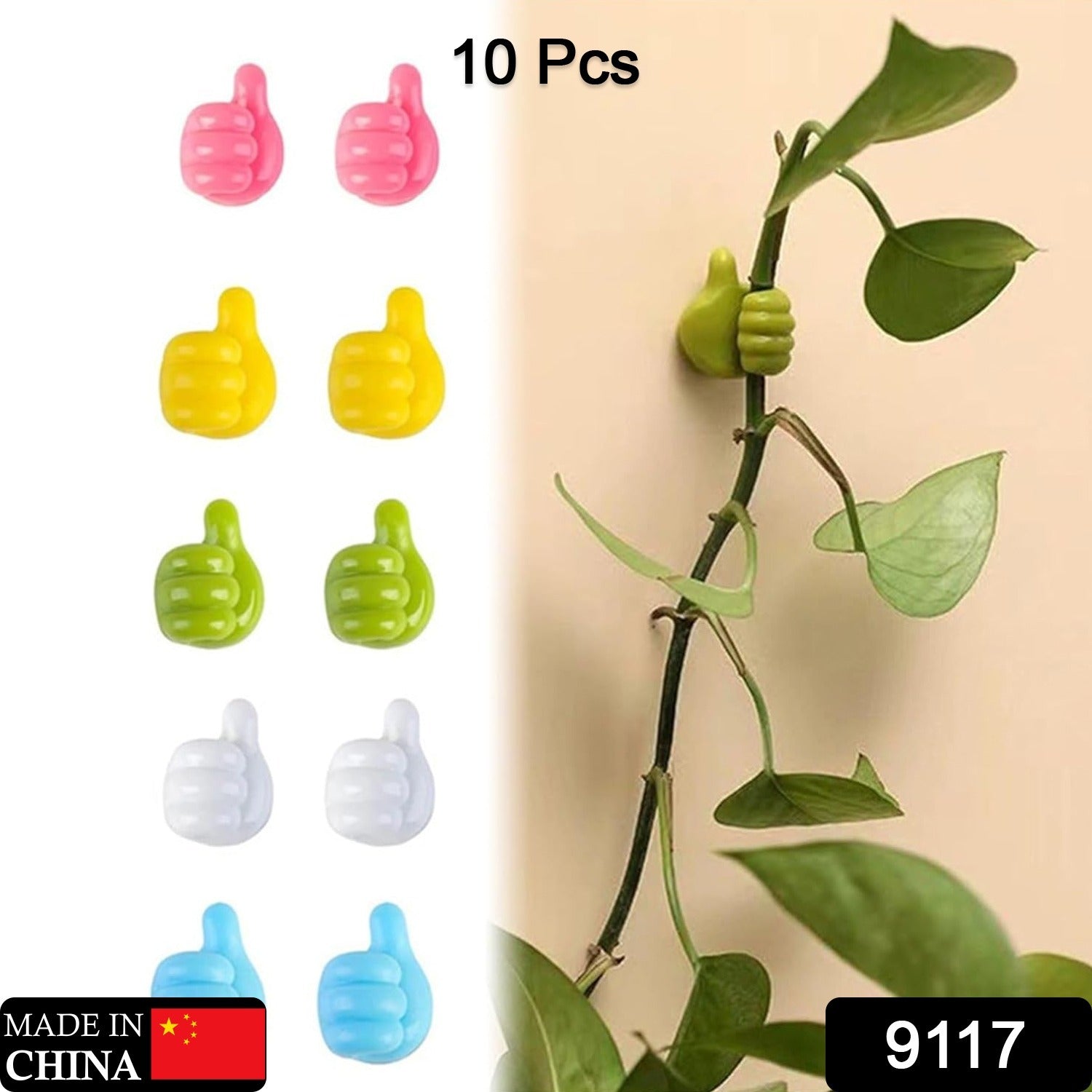 Thumb Cable Clips, Multi-Color Cord Organizer for Home, Office, Car (10 Pc Set) - Image 2