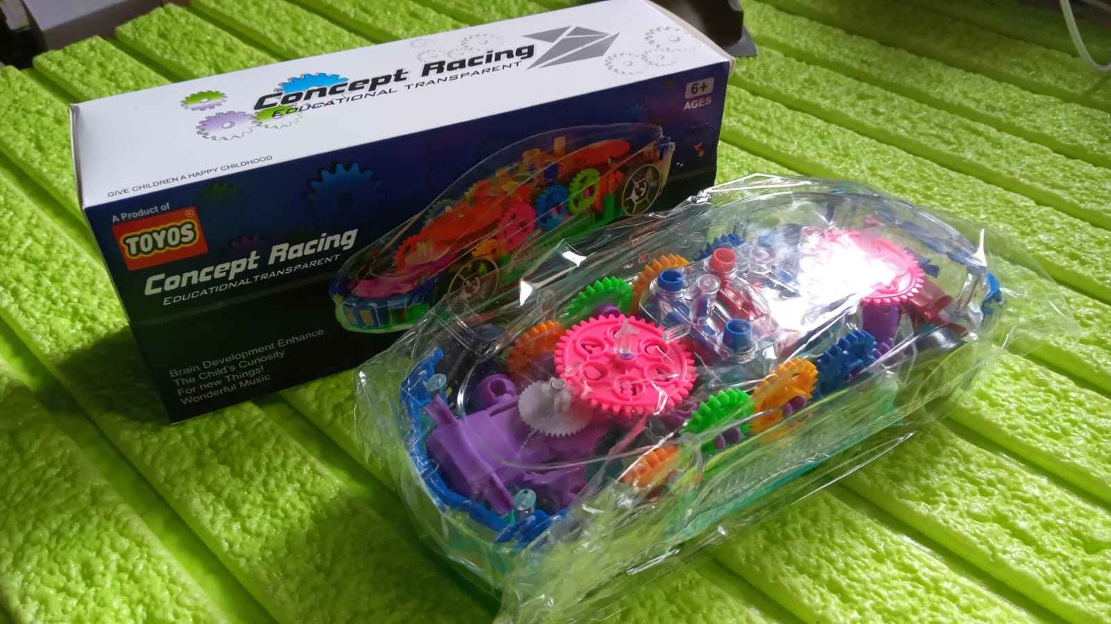 Automatic 360 Degree Rotating Transparent Gear Concept Car with Musical and 3D Flashing Lights Toy for Kids Boys & Girls (Multicolor / Battery Not Included) - Image 9