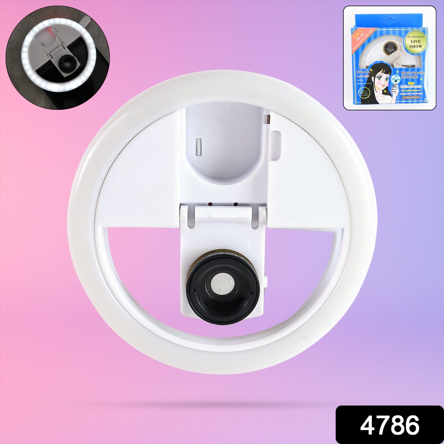 Selfie Flash Ring Light with 3 Level of Brightness (1 Pc) - Image 2