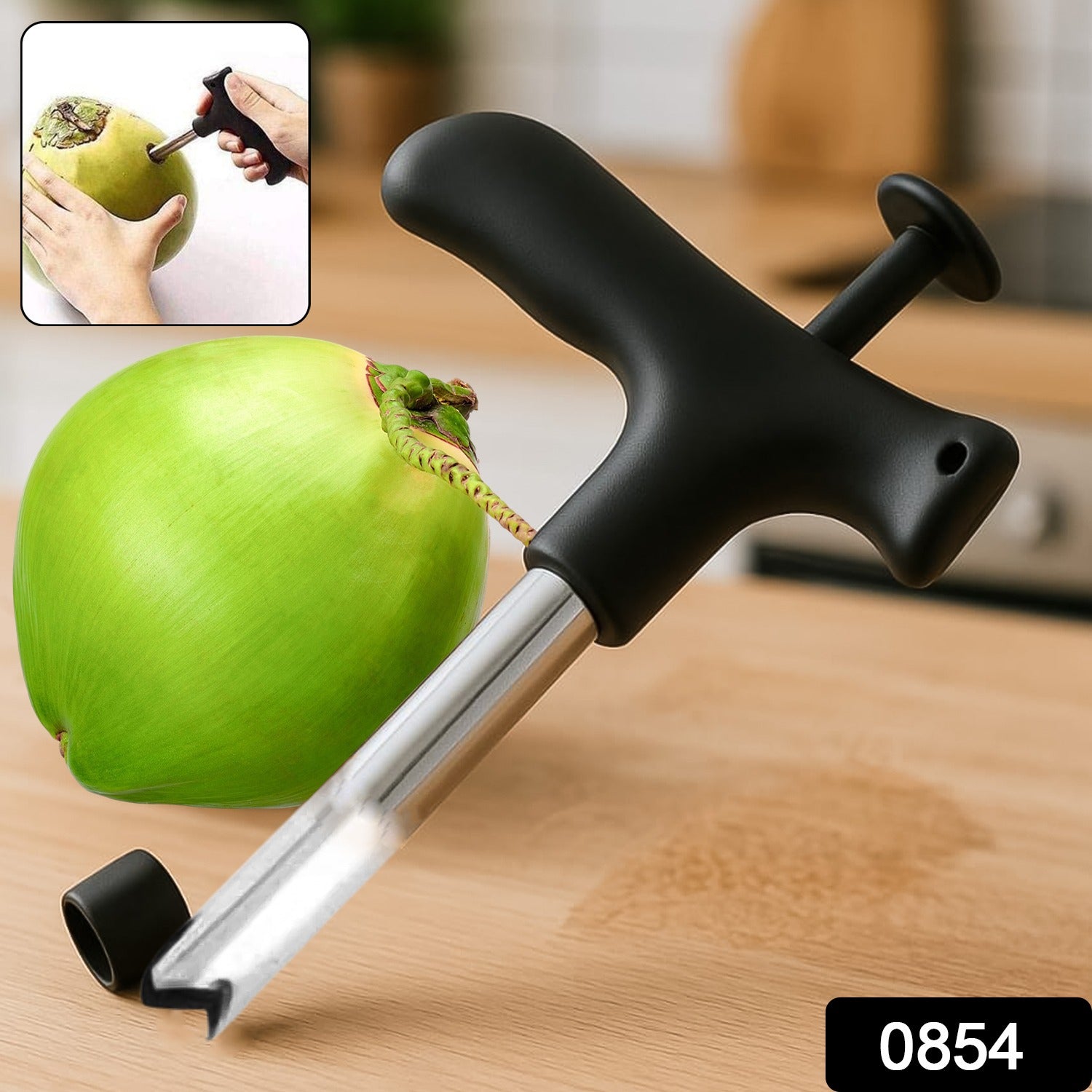 Premium Quality Stainless Steel Coconut Opener Tool / Driller with Comfortable Grip - Image 2