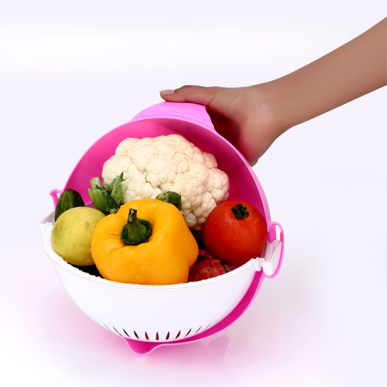 Multifunctional Vegetable Fruits Cutter Shredder with Rotating Drain Basket - Image 6