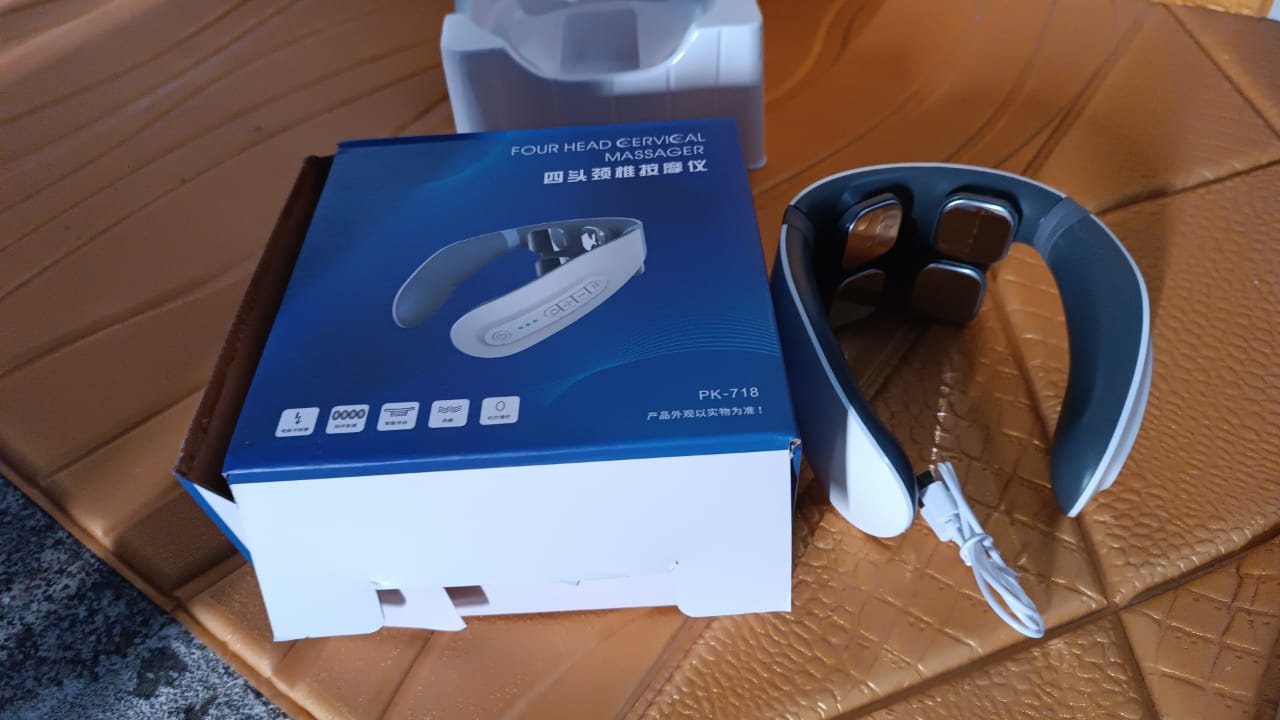 4 Heads Smart Electric Neck and Back Pulse Massager (1 Pc) - Image 8