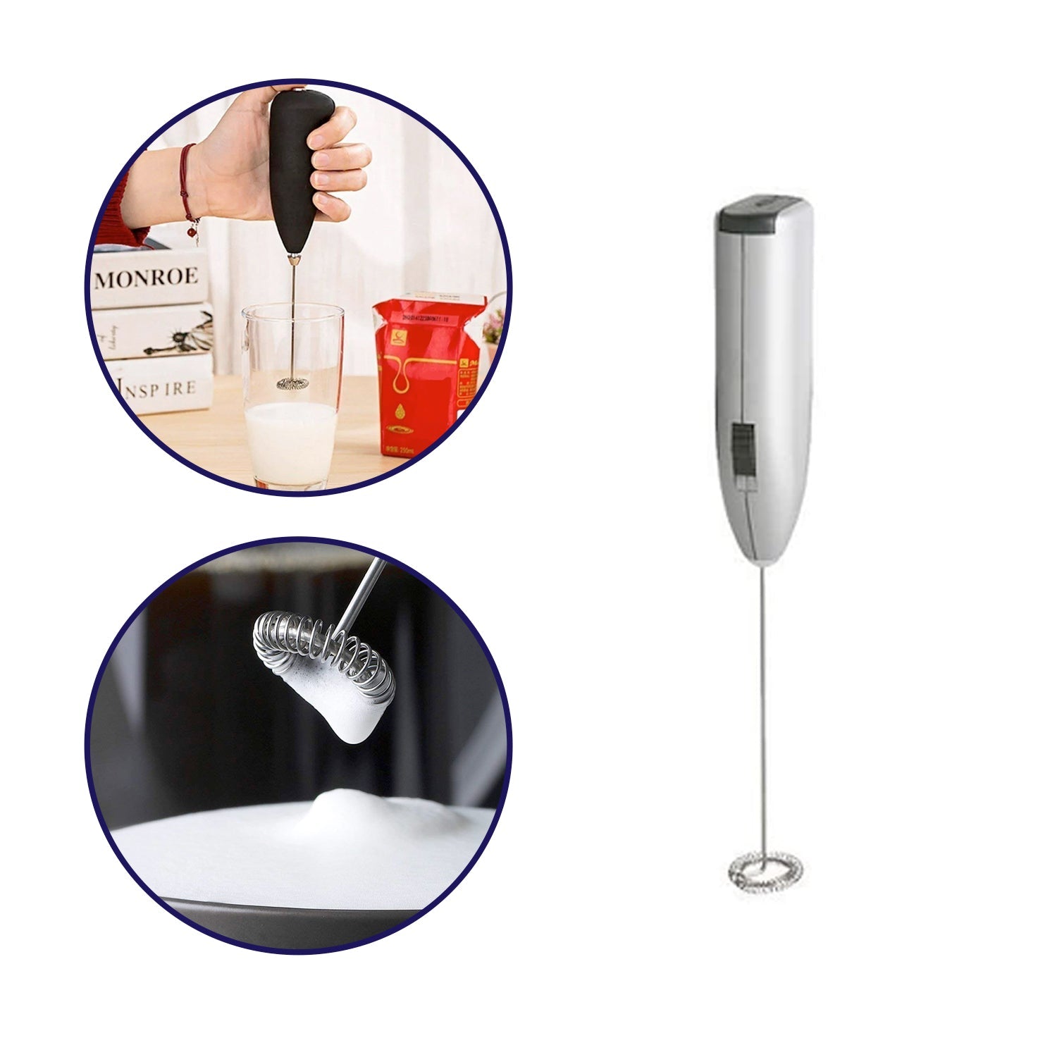 Electric Handheld Milk Wand Mixer Frother For Latte Coffee Hot Milk (Battery Not Included) - Image 4