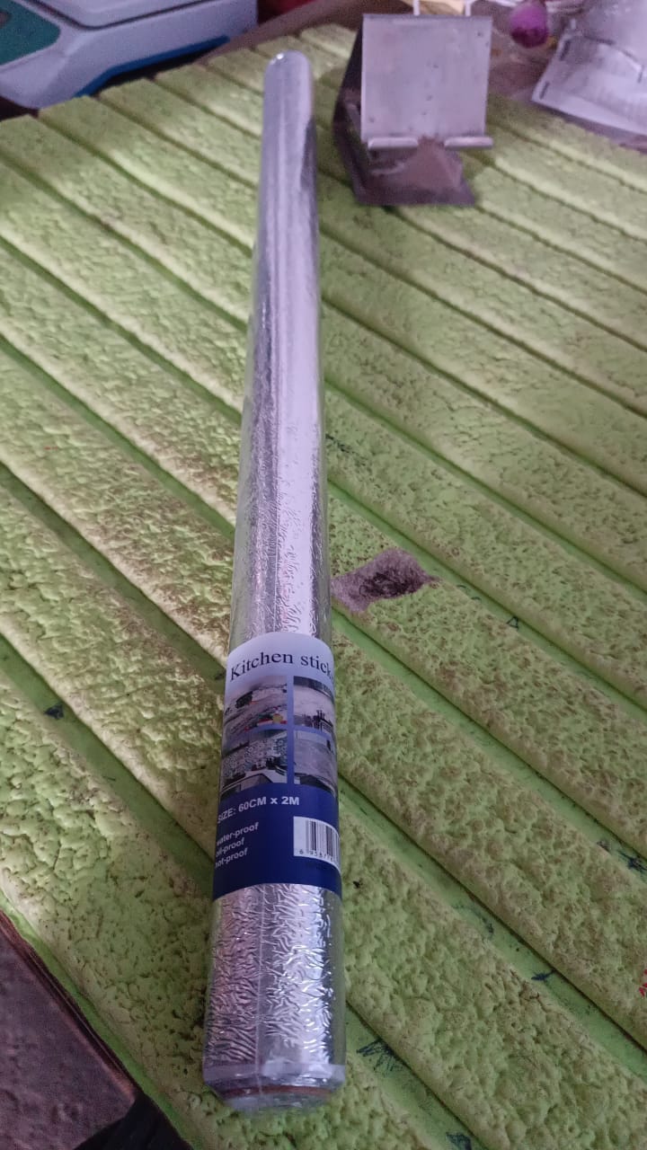 Aluminium foil for Kitchen and Aluminium Foil Paper Sticker Roll for Kitchen Wall, Drawers. (60cmx2Meter) - Image 9