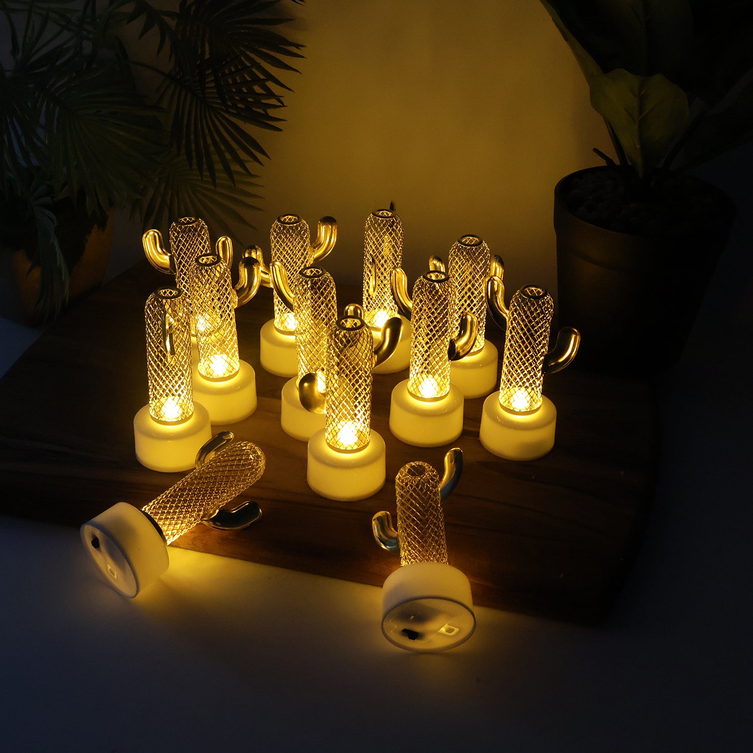 Decorative Cactus Shaped Flameless LED Candles (12 Pc) - Image 3
