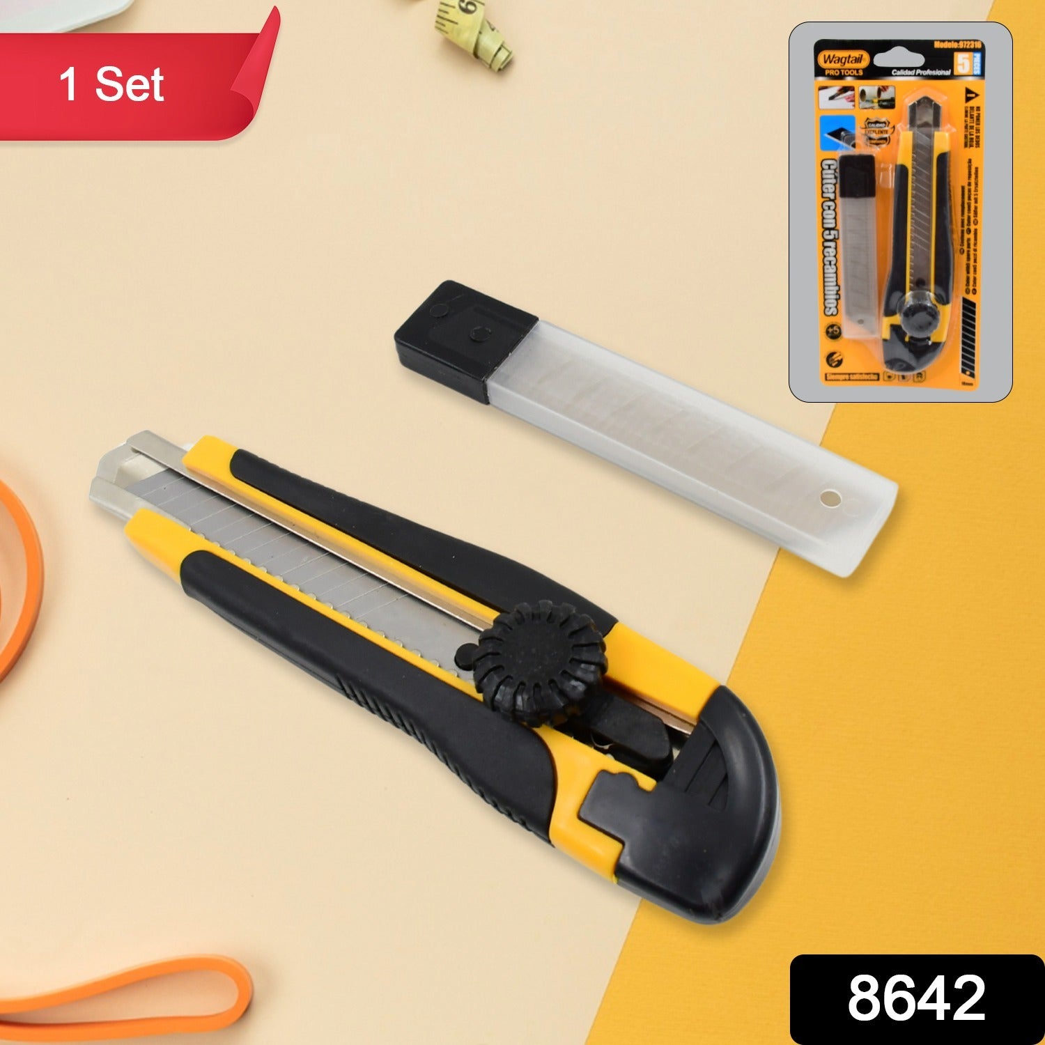 Cutter Knife Set with 4 Replacement Blades (1 Set) - Image 2