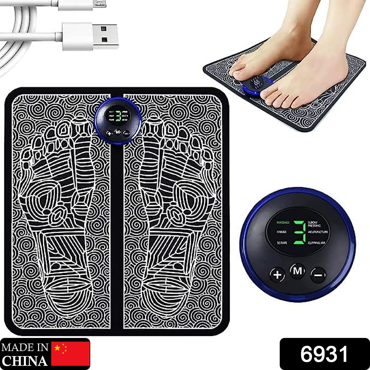 EMS Foot Massager, Electric Feet Massager, Deep Kneading Circulation Foot Booster for Feet and Legs Muscle Stimulator, Folding Portable Electric Massage Machine (Mix Design) - Image 2