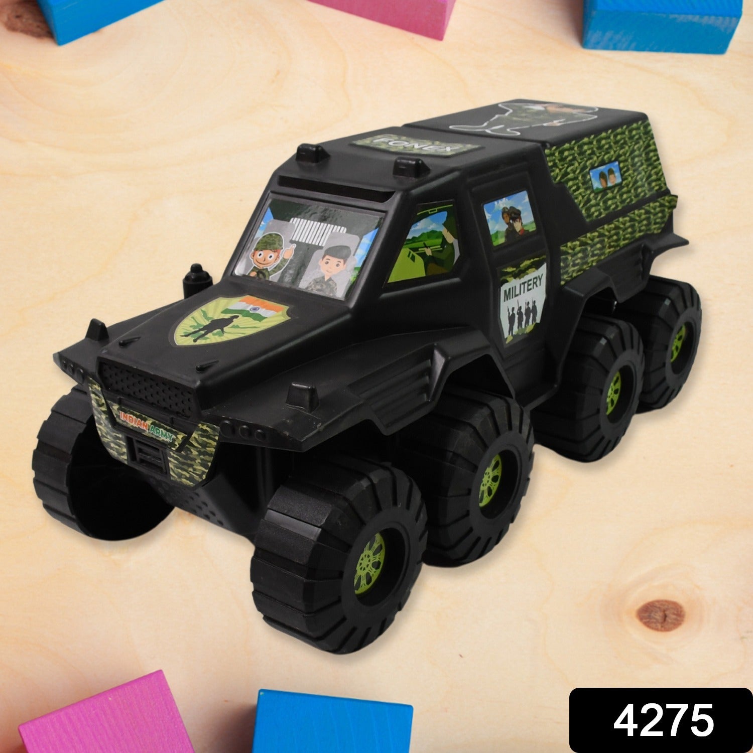 Big Military 8-Wheel Plastic Car Toy (1 Pc) - Image 2