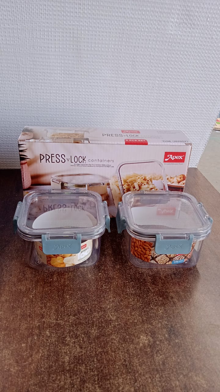Apex Press N’ Lock Airtight Food Storage Container Set (2Pc/450ml) Approx - Image 7