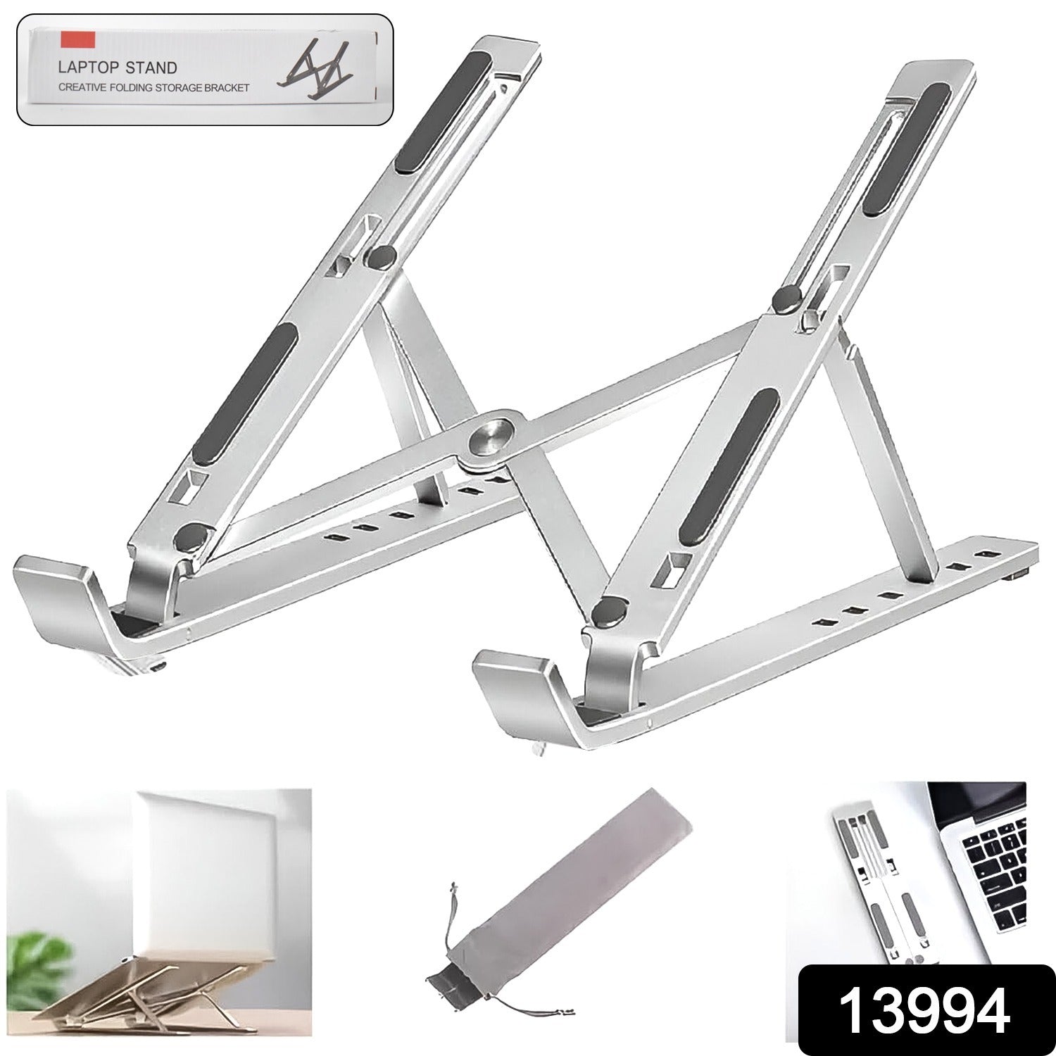 Home Foldable Height Adjustable Laptop Stand (1 Pc) - Image 2