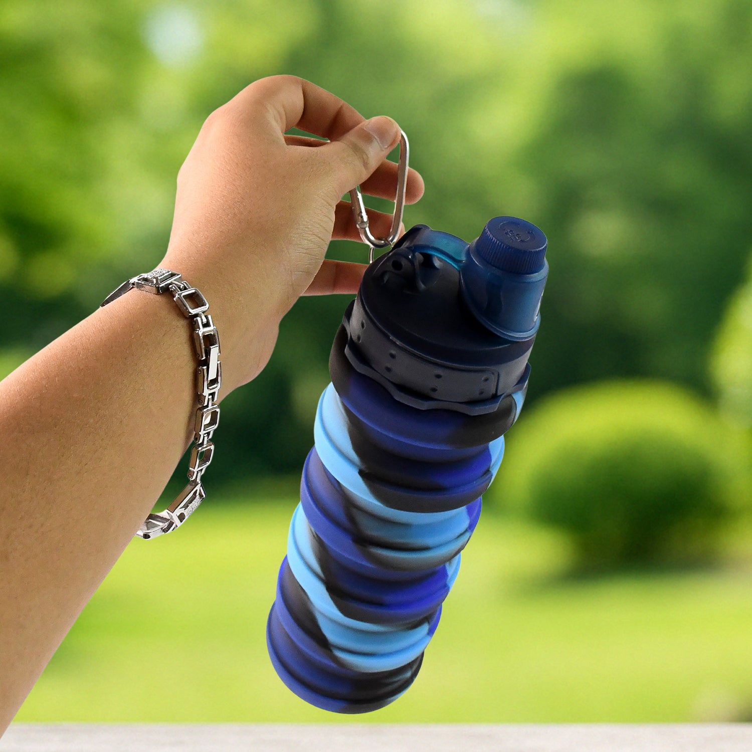 Silicone Foldable Water Bottle (1 Pc / 24 cm Foldable / 500 ML) - Image 3