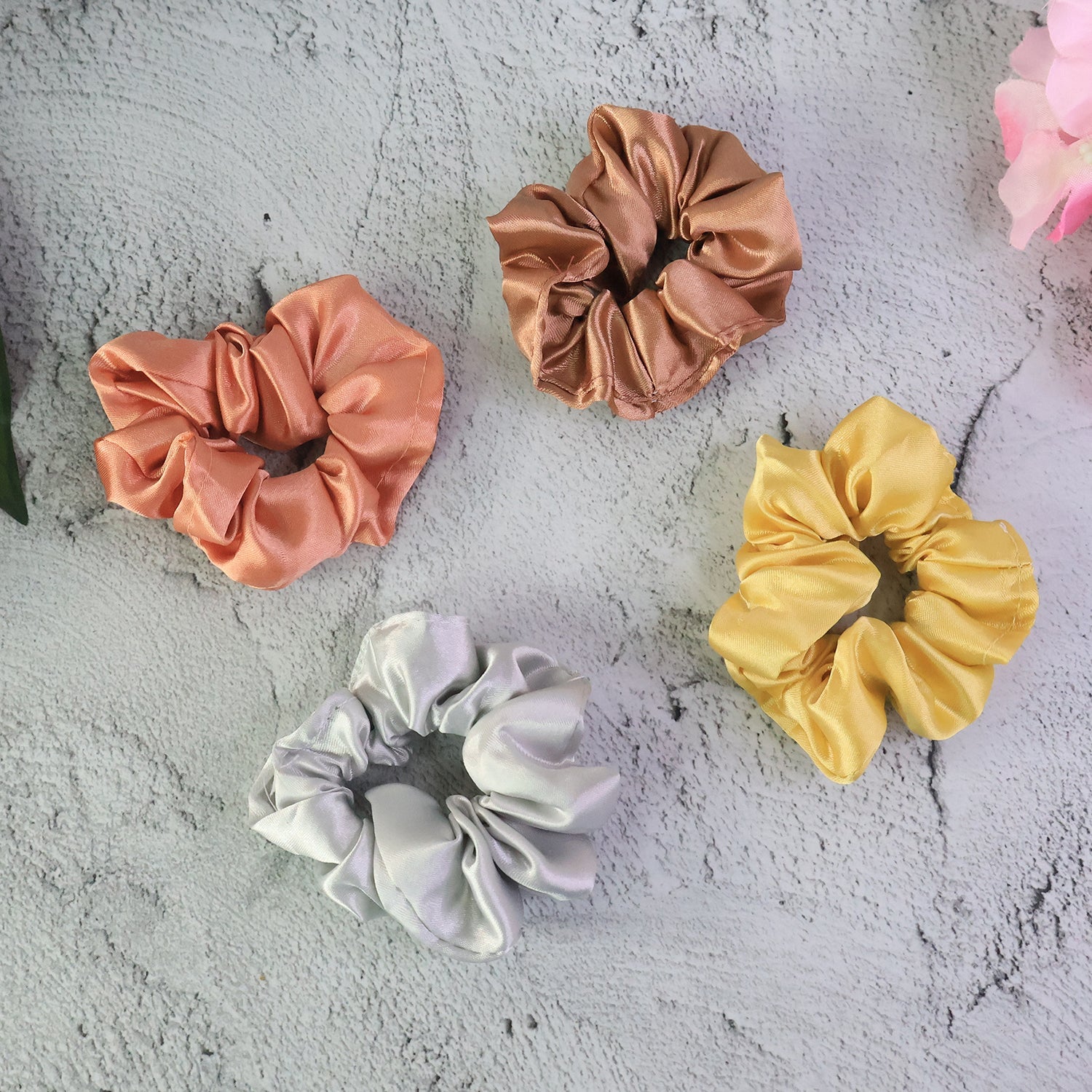 Premium Satin Hair Scrunchies / Elastic Hair Ties for Women & Girls (12 Pc) - Image 6