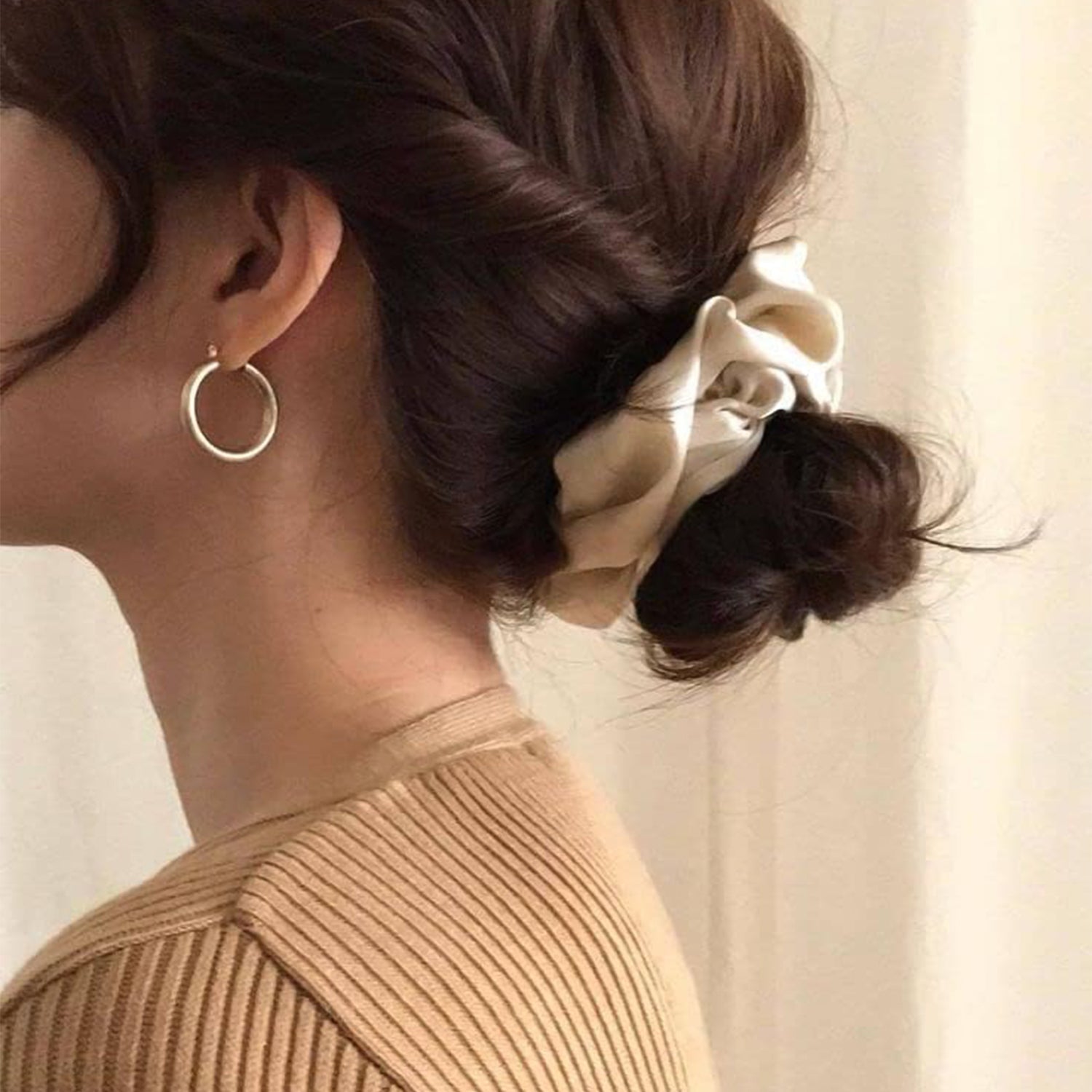 Premium Satin Hair Scrunchies / Elastic Hair Ties for Women & Girls (12 Pc) - Image 7