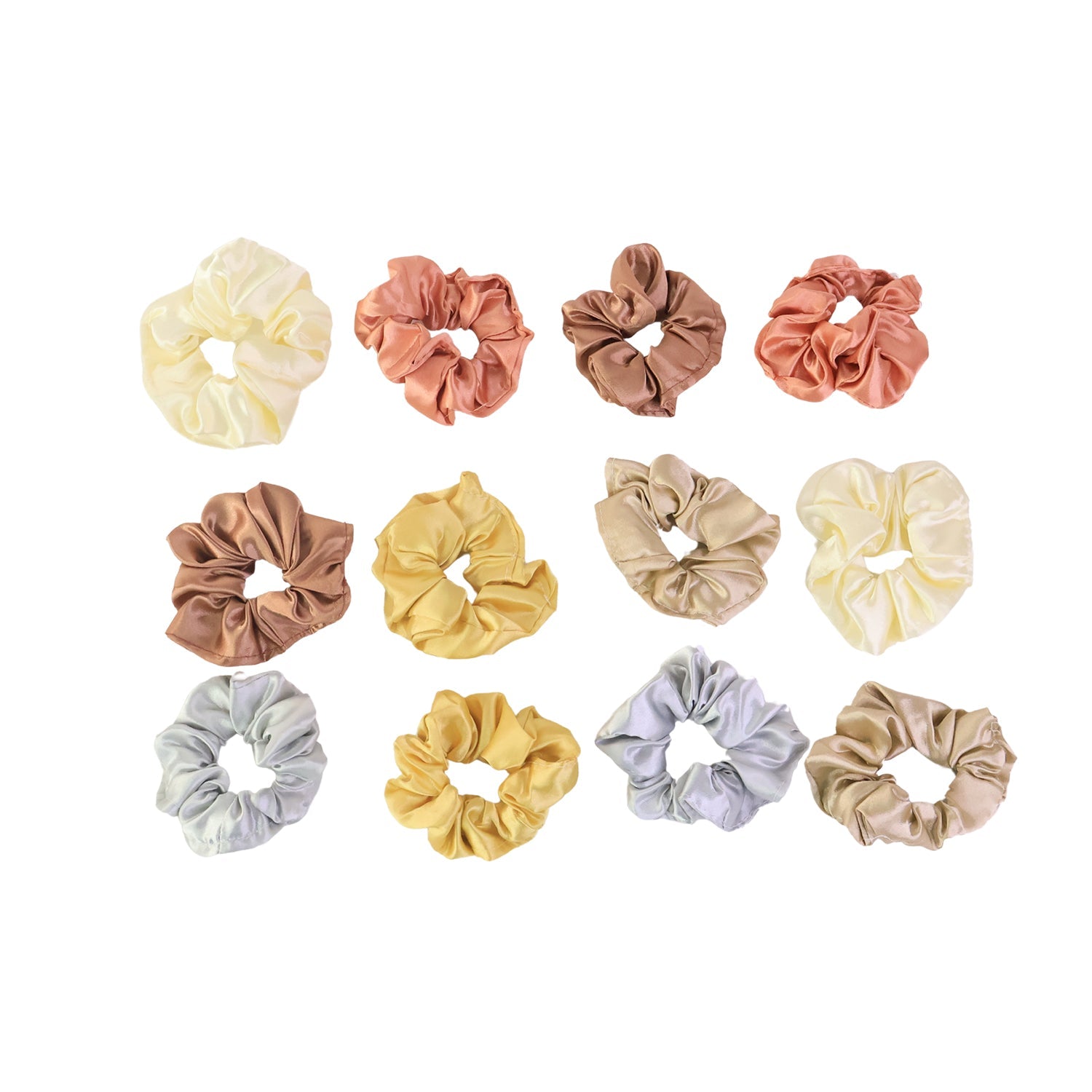 Premium Satin Hair Scrunchies / Elastic Hair Ties for Women & Girls (12 Pc) - Image 5