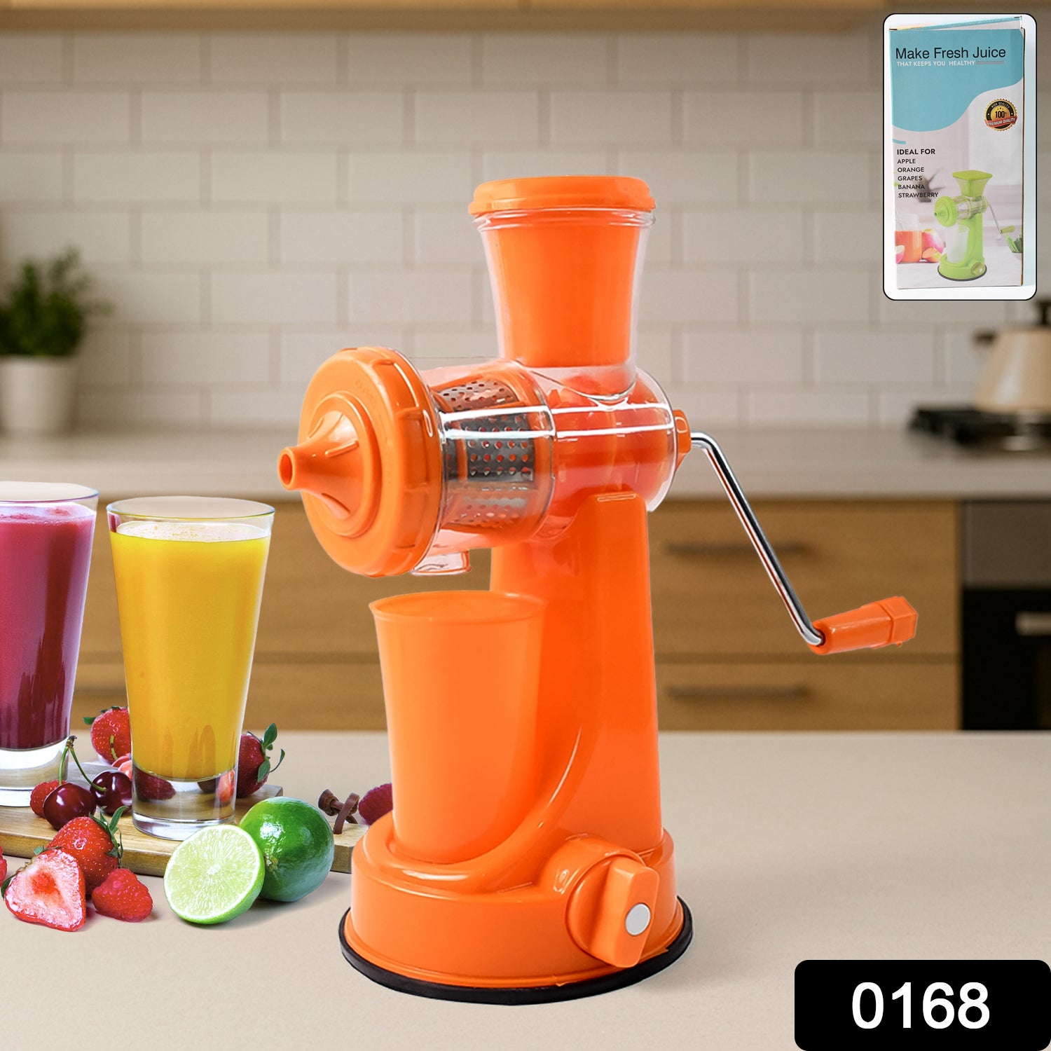 Manual Fruit Vegetable Juicer with Juice Cup and Waste Collector - Image 2