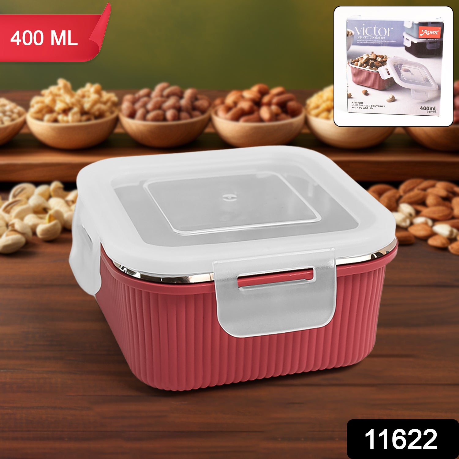 Apex Victor Square Food Storage Container (400 ML / 1 Pc) - Image 2