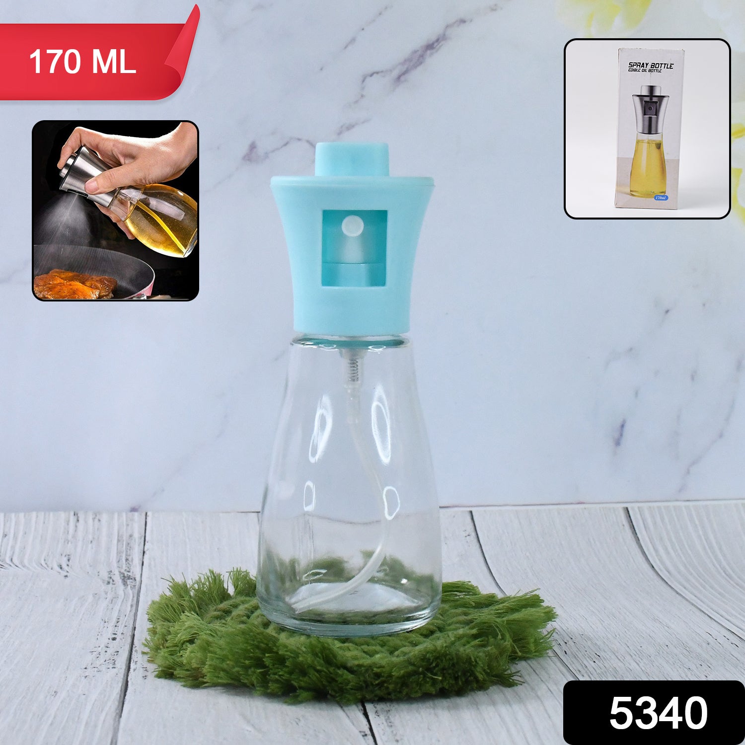 Oil Dispenser Bottle, Oil and Vinegar Cruet, Oil Sprayer Dispenser, Olive Oil Dispenser 170 ml Mist Oil Spray Bottle for Cooking with Plastic - Image 2